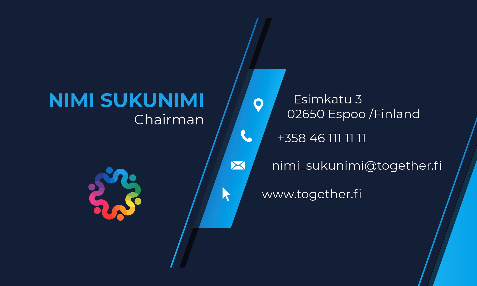 Together business card front layout